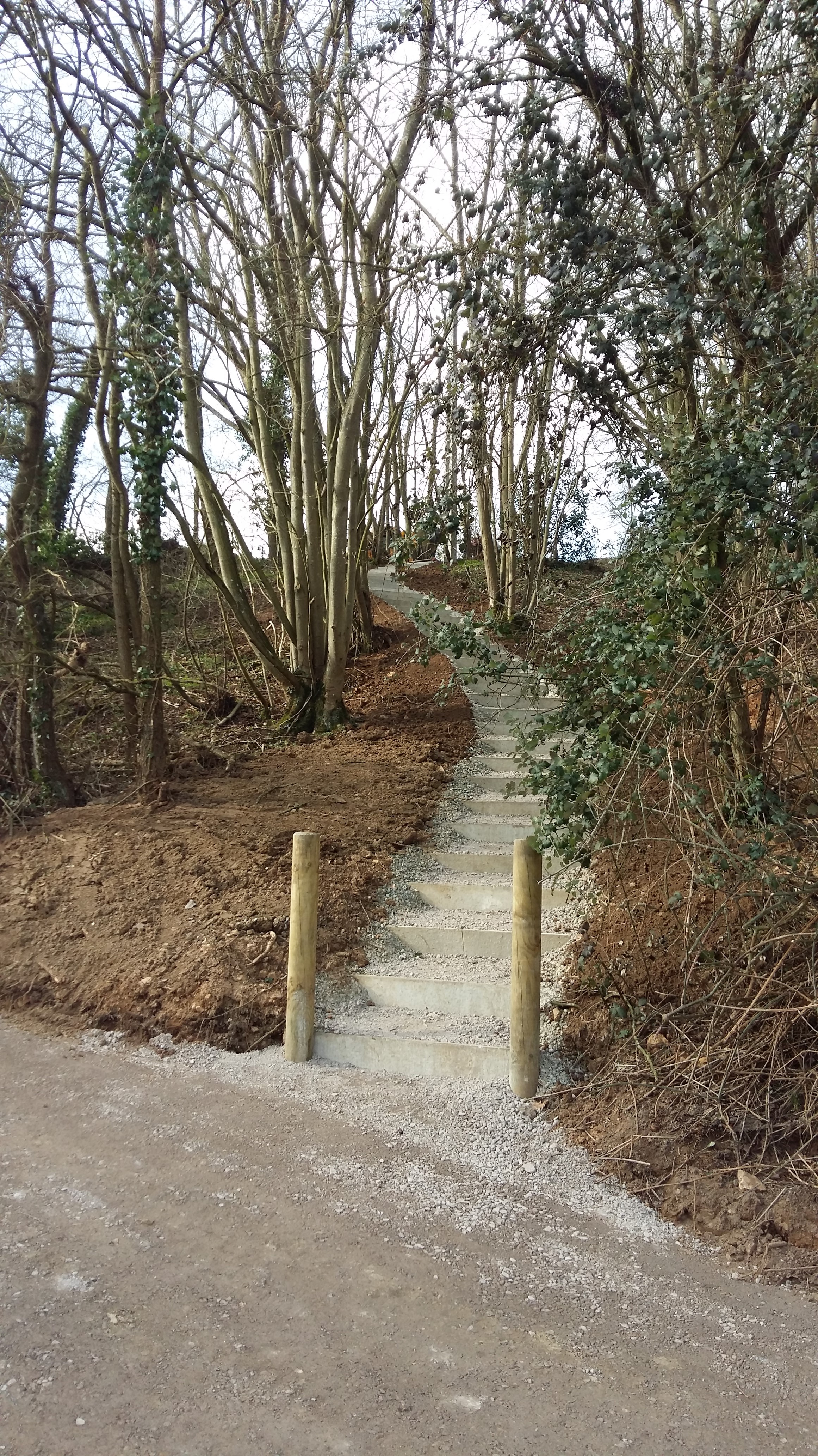 Le final de l'escalier vu d'en bas